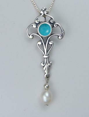 Sterling Silver Necklace With Turquoise